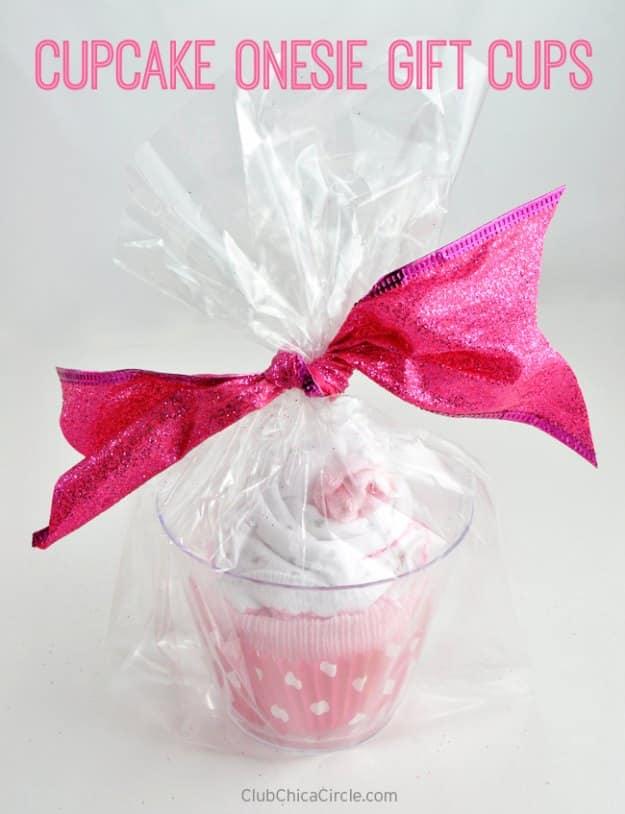 Cupcake Onesie Gift Cups, simple enough to finish in an afternoon and better than a store bought version