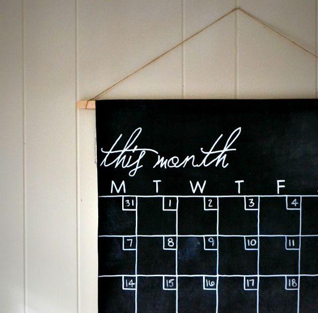 Calendar Wall Hanger, a pretty handmade piece that also keeps you organized and an easy weekend project for the home office