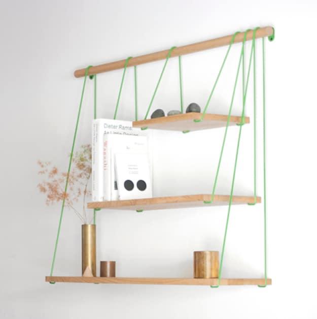 Suspension Bridge Inspired Shelf, simple enough for a first attempt at the idea and personality a plain space was missing