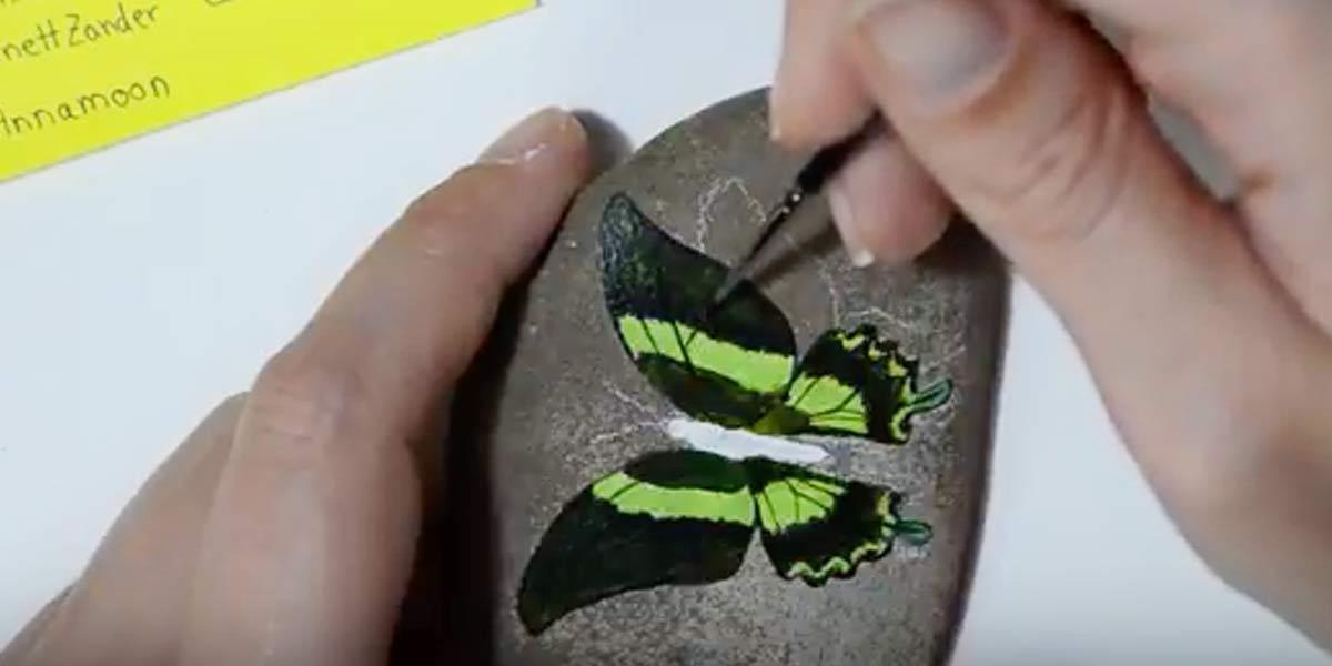 Butterfly Rock Painting Tutorial