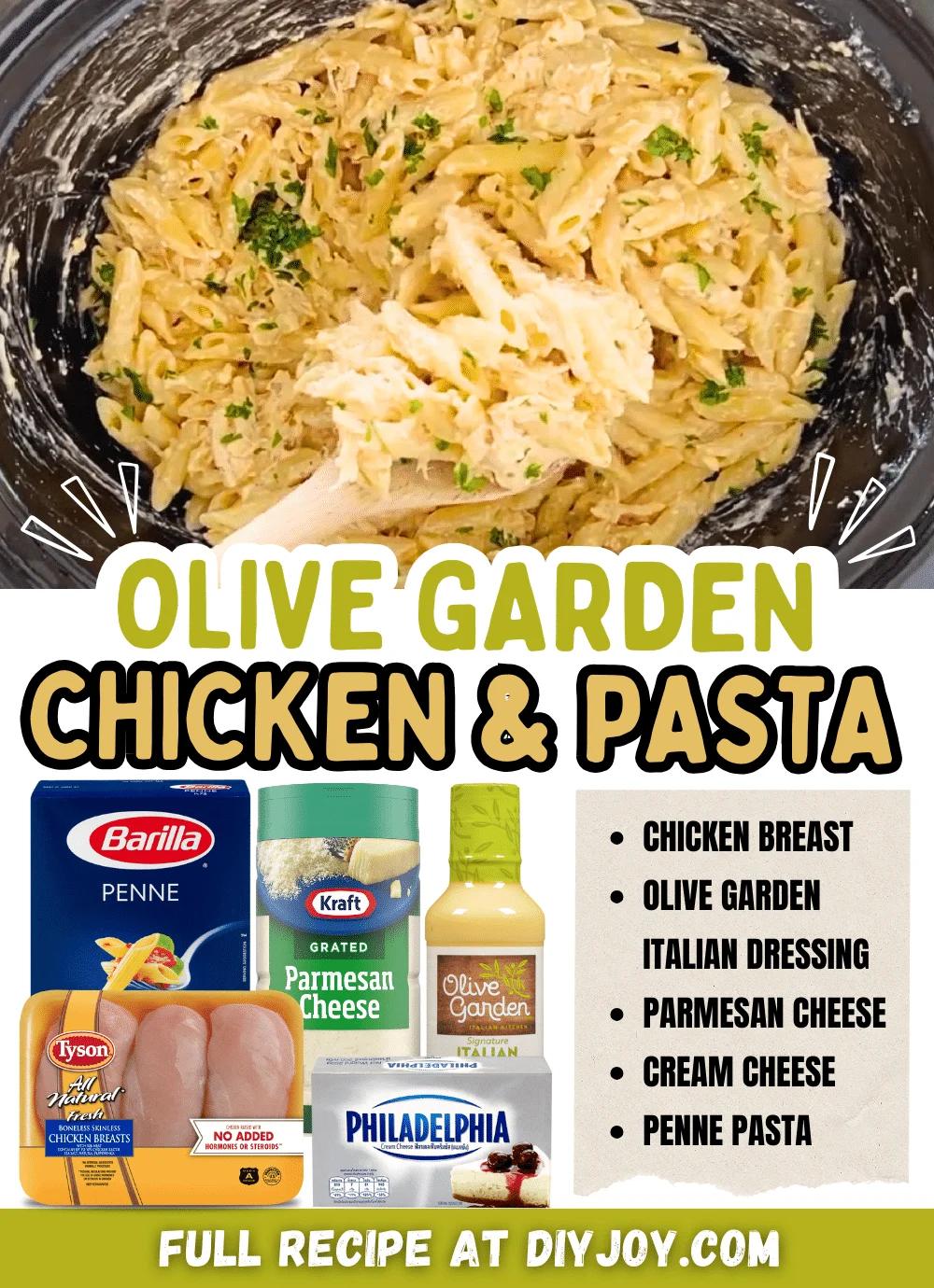 5-Ingredient Olive Garden Crockpot Chicken & Pasta Recipe
