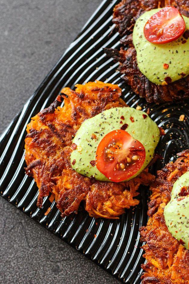 Sweet Potato Recipes - Crispy Kumara Cakes - Easy Recipe Ideas for Sweet Potatoes in the Crockpot, Casserole Dishes, Baked, Mashed, Candied and Roastedd - Healthy Versions of Sweet