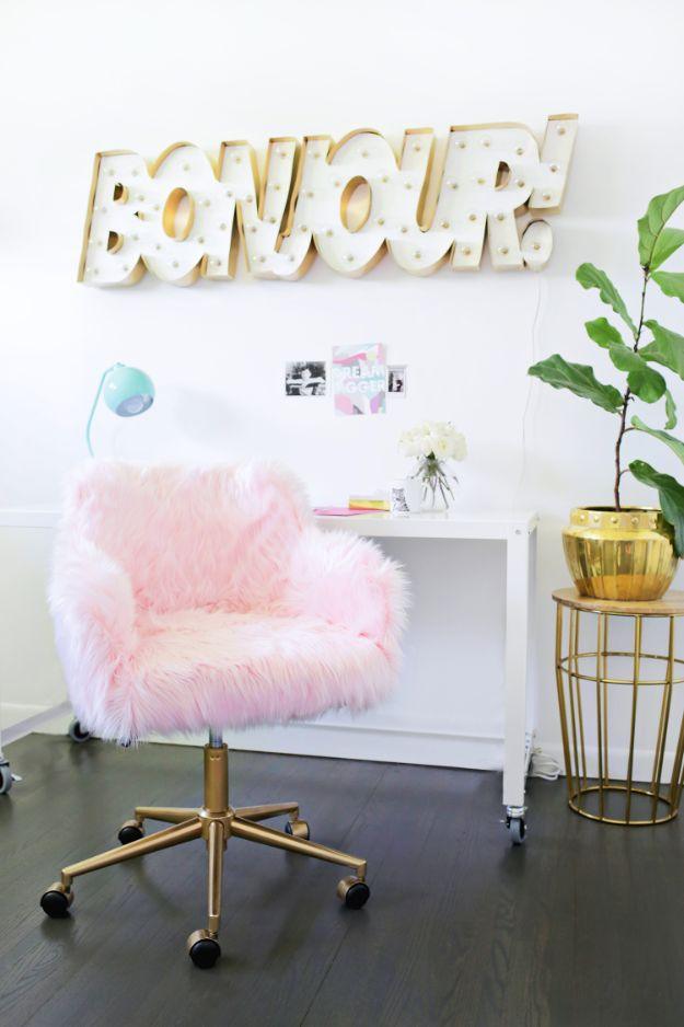 DIY Office Furniture - Office Chair Makeover - Do It Yourself Home Office Furniture Ideas - Desk Projects, Thrift Store Makeovers, Chairs, Office File Cabinets and Organization - S