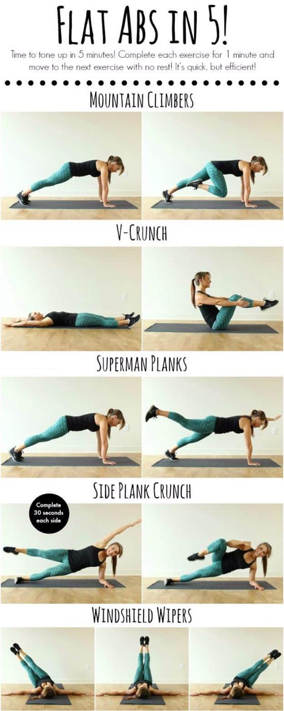 Best Exercises for 2018 - Flat Abs in 5 Minutes - Easy At Home Exercises - Quick Exercise Tutorials to Try at Lunch Break - Ways To Get In Shape - Butt, Abs, Arms, Legs, Thighs, Tu