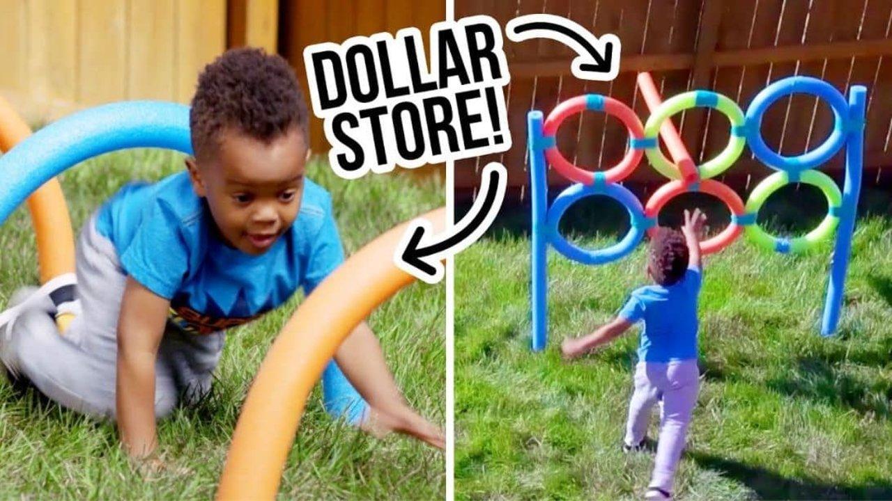 Easy Dollar Store DIY Backyard Obstacle Course Tutorial