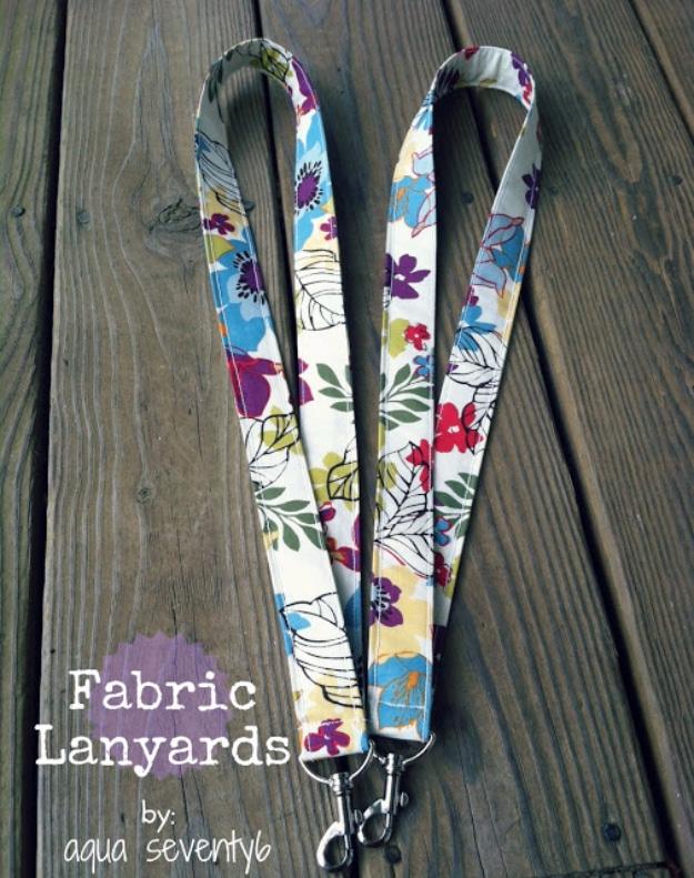 Fabric Lanyards, simple to scale up or down as the layout allows and a personal touch a bought version cannot match