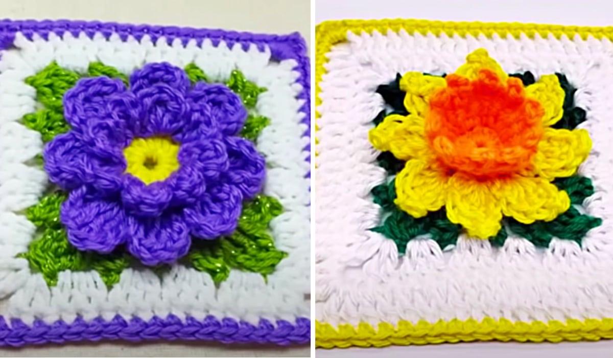 How To Make Crochet Flower Granny Squares