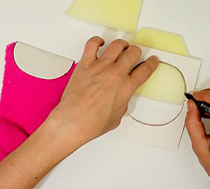 Mark sock puppets with Dollar Store Socks and cardstock