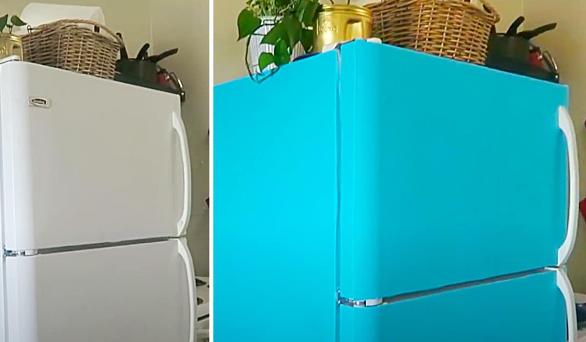 $20 Contact Paper Fridge Makeover