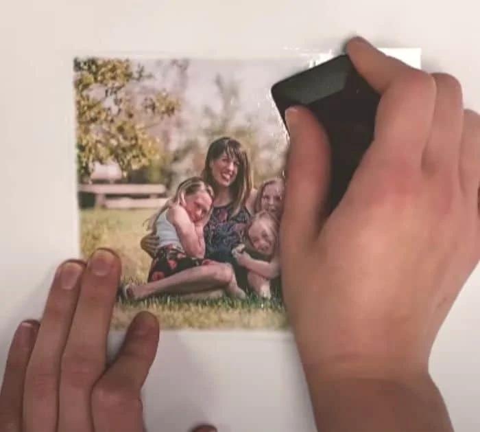 DIY photo transfer in glass using tape