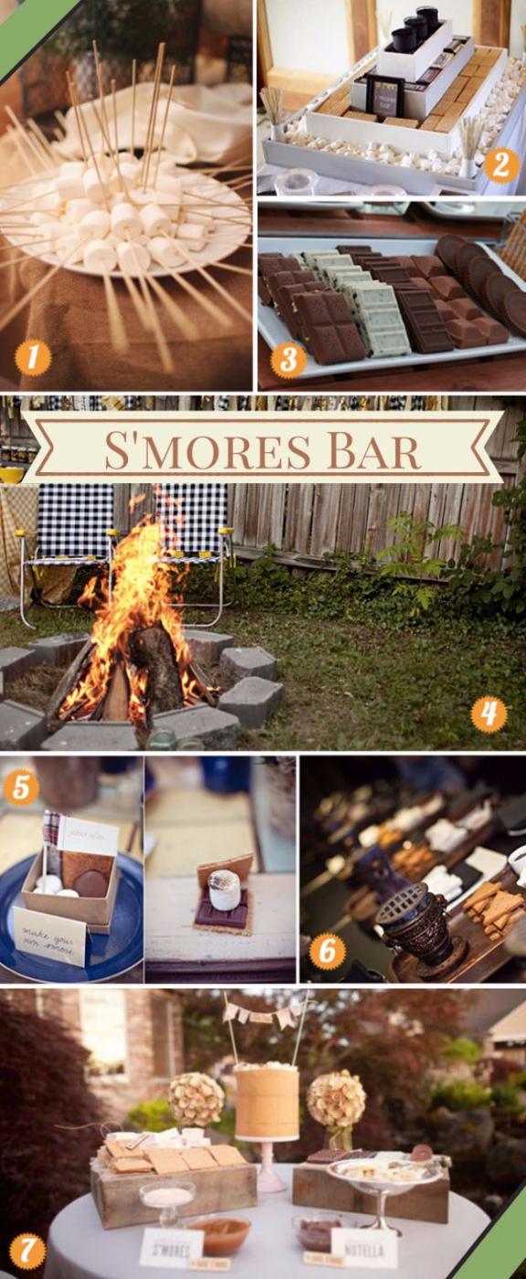 DIY S'mores Bar, budget friendly using stuff already sitting in a bin and a detail guests always ask about