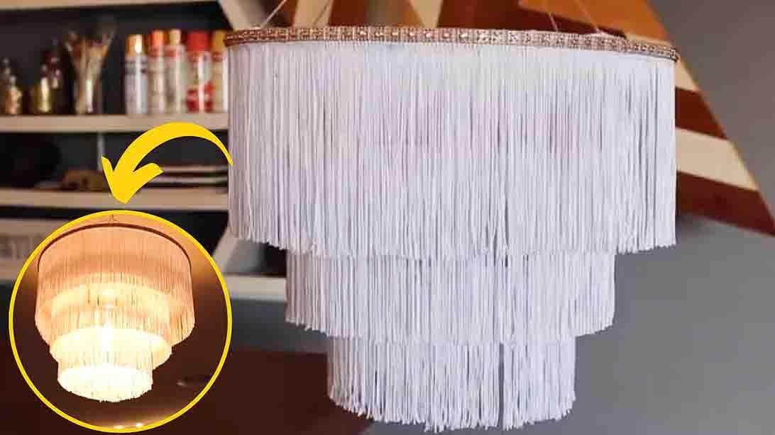 DIY Fringe Chandelier Tutorial