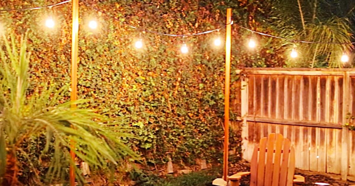 How To Make Renter-Friendly String Light Posts