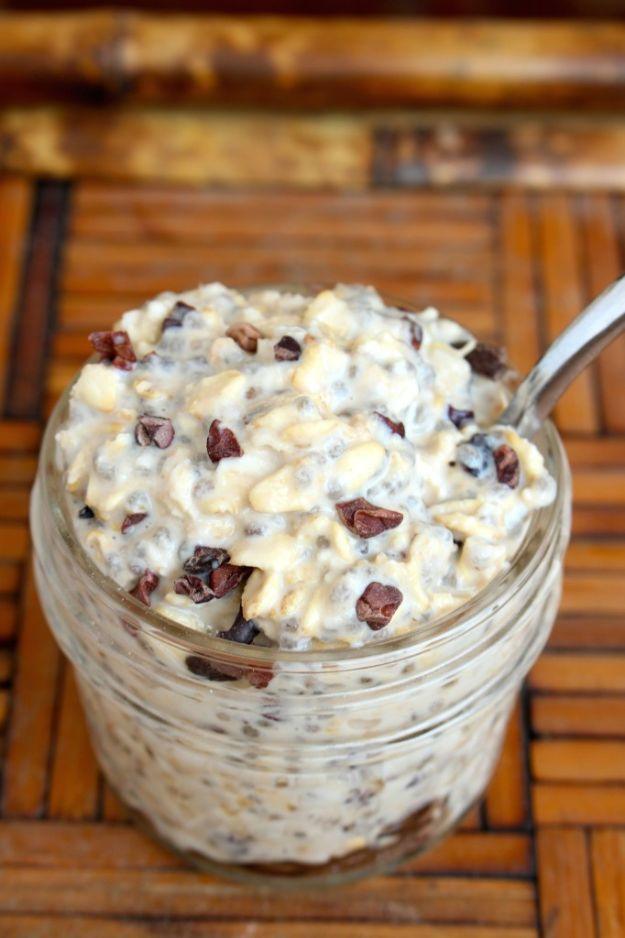 Overnight Oats Recipes - Healthy Cookie Dough Overnight Oats - Easy Breakfast Recipe Idea - Healthy Fruit to Add Blueberry, Banana, Strawberry and Pineapple, Apple Cinnamon - Brunc