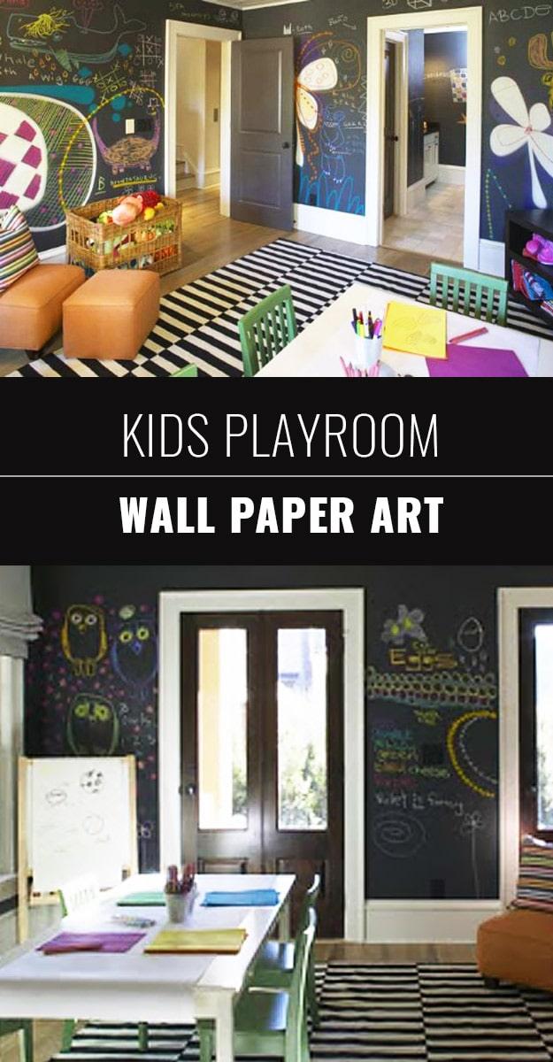 Chalkboard Playroom Wallpaper Art for Kids, a popular choice on this list and a project worth repeating for gifts