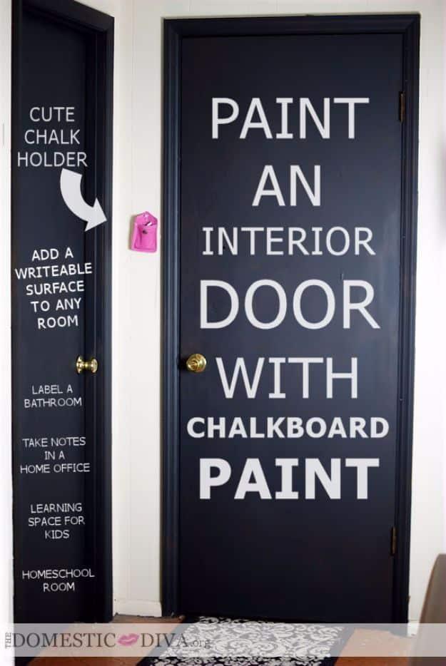 Interior Door Chalkboard, a project worth doubling for extra pieces and a project the whole family can help with
