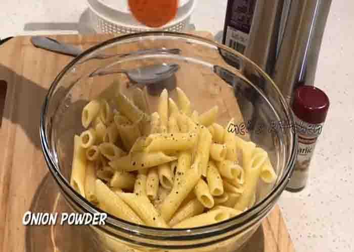 Seasoning the pasta before air frying