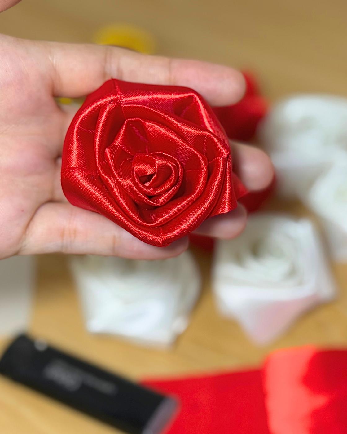 Homemade 2 Minute Ribbon Rose — step 7