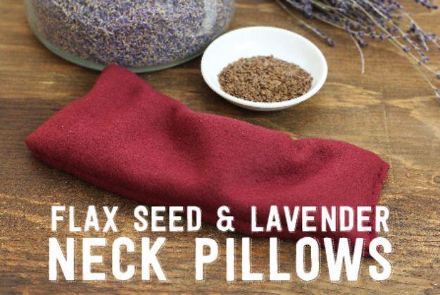 Flax Seed And Lavender Neck Pillows, quick to set up on a rainy afternoon and a finishing touch that ties the room together