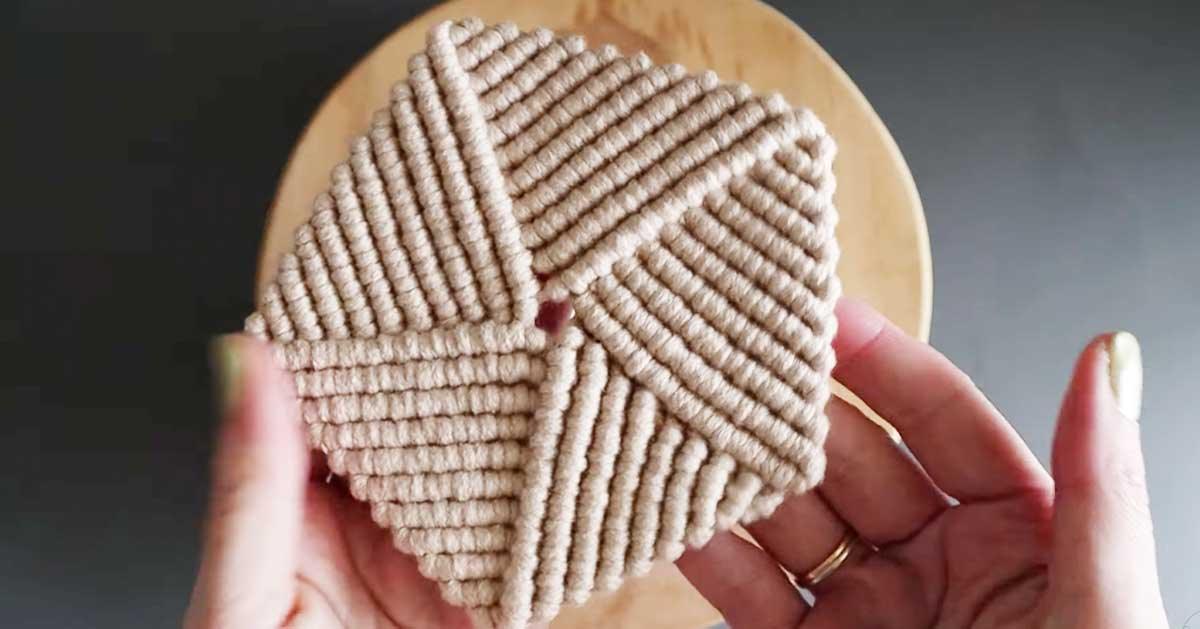 Pentagon Macrame Coaster