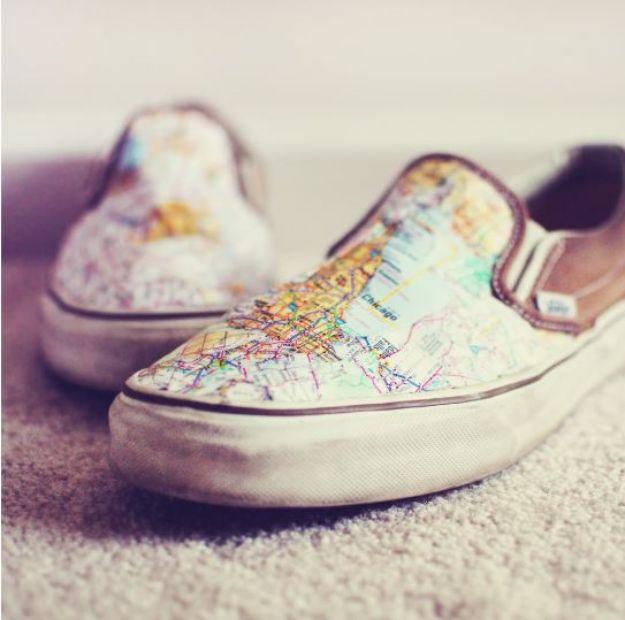 Map Shoes, a reclaimed paper keepsake, quick enough to finish before nap time and a detail guests always ask about