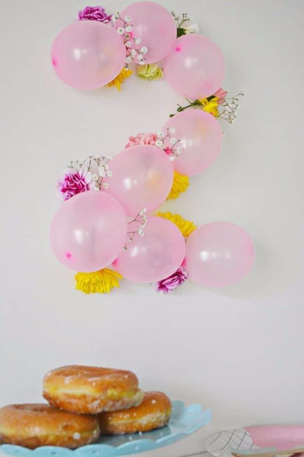 DIY Balloon Flower Numbers, low mess and low stress to make and proof a small touch makes a big difference