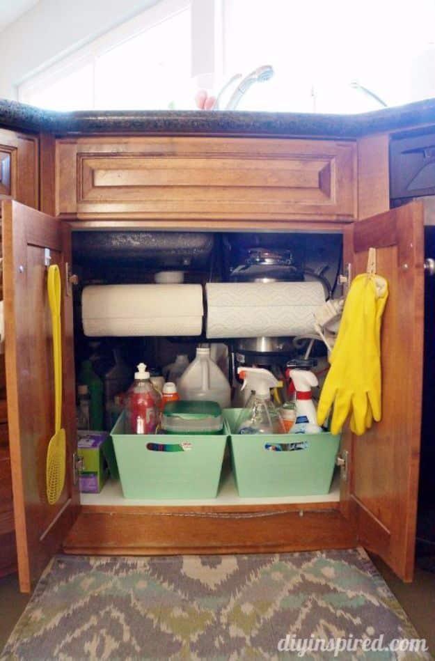 Creative Paper Towel Storage, a tension rod hack, simple enough for a first try and an idea worth saving for later
