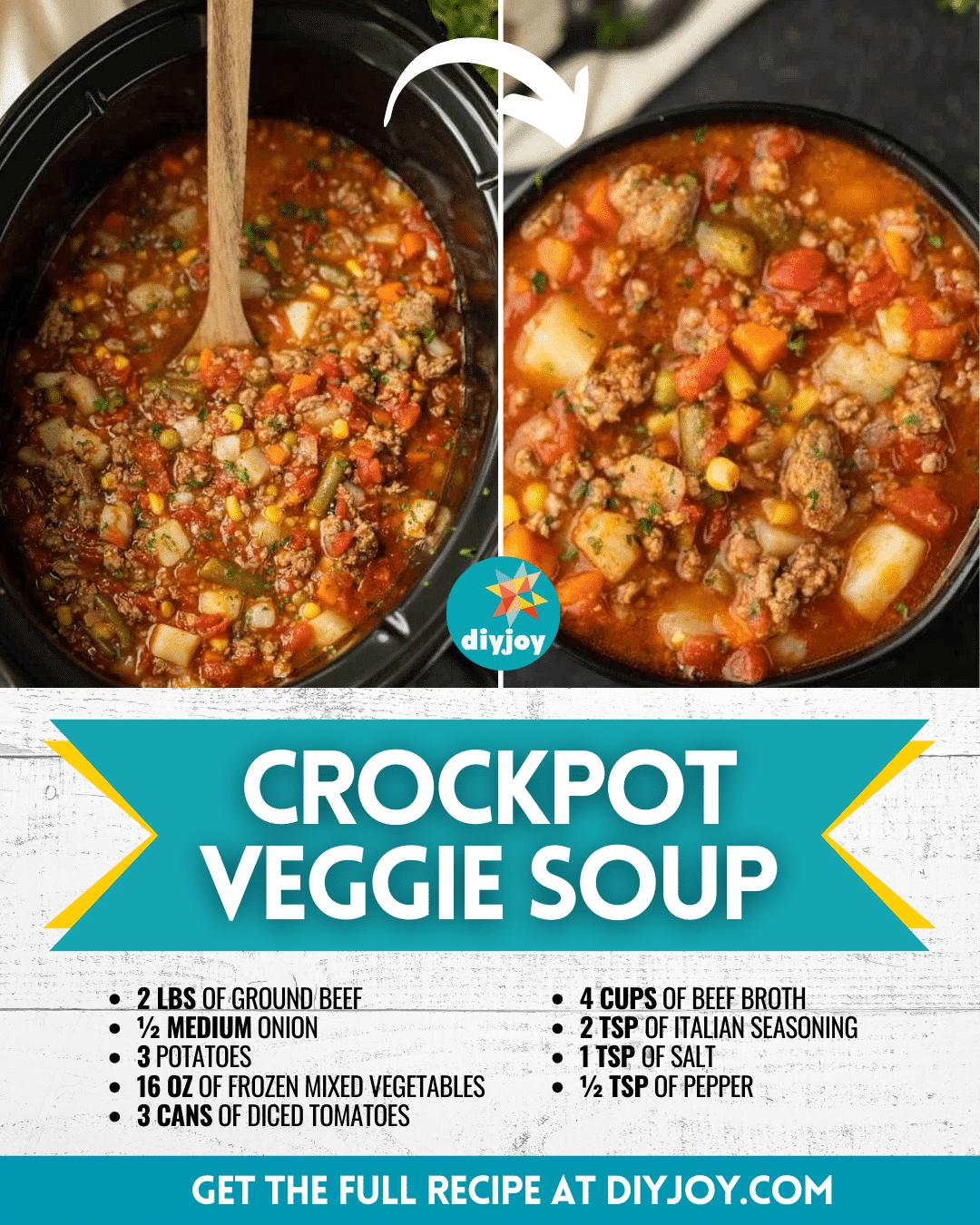 Easy Crockpot Veggie Soup Recipe