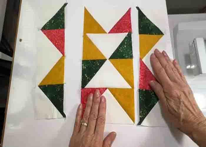 Assembling the old grey goose quilt block