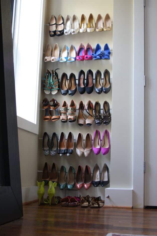 Use Tension Rods, simple enough for a beginner and useful for everyone and a fix worth repeating in every closet