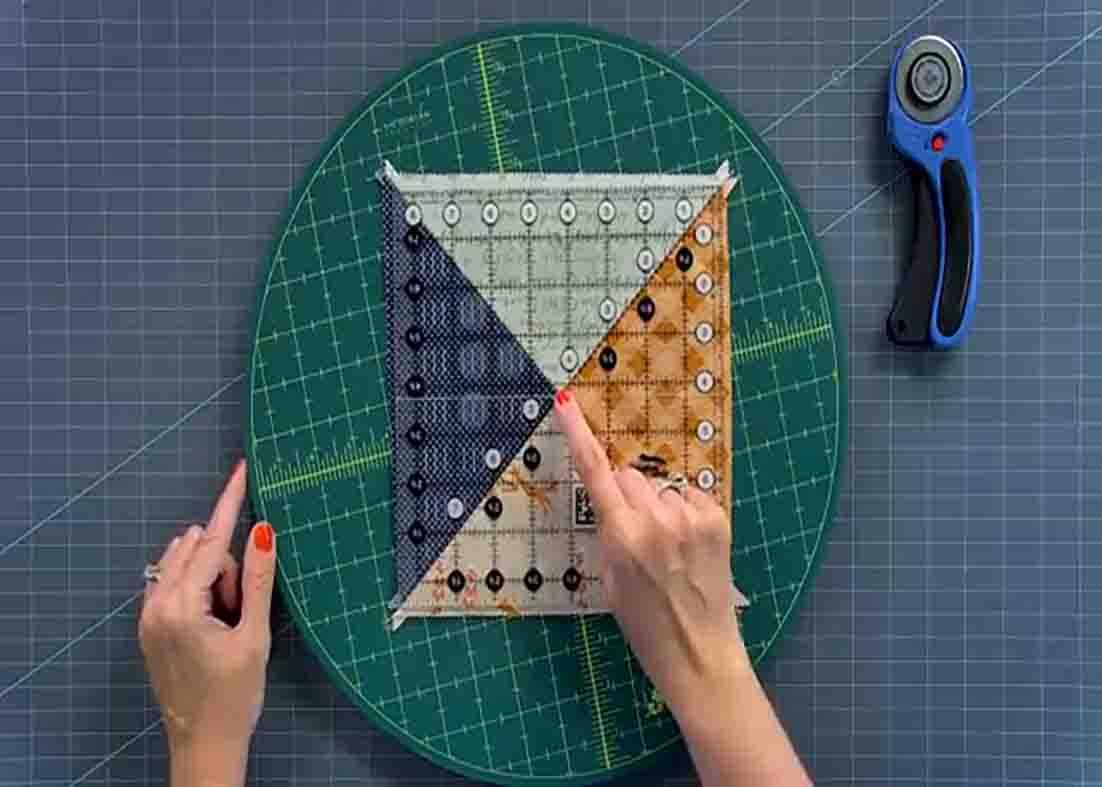 Trimming the quarter-square triangle blocks