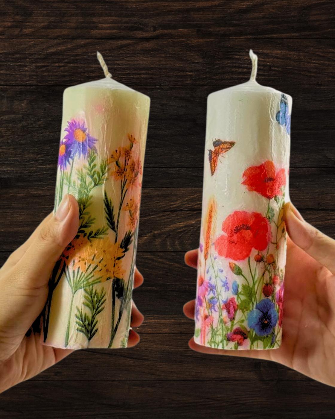 Easy Napkin Paper Candle — how to use napkin paper to decorate candles