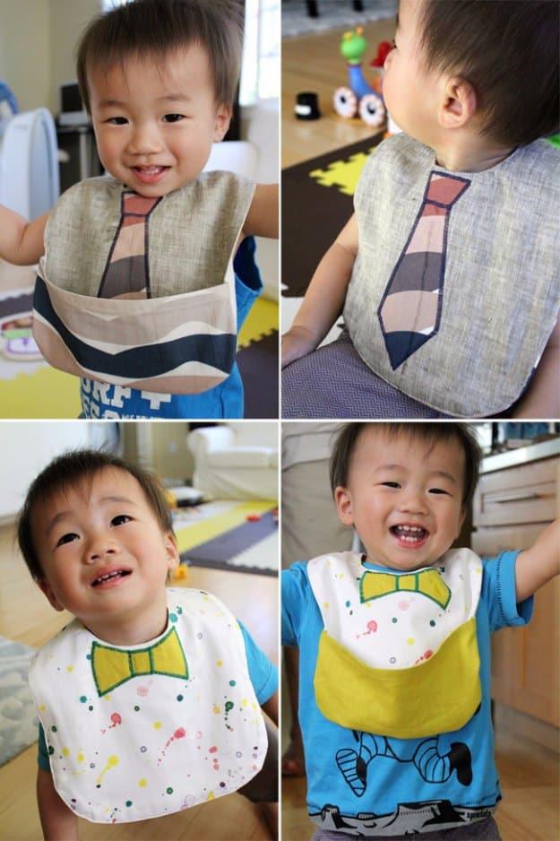 DIY Baby Bib with Pocket, a DIY baby shower gift, a thoughtful homemade option instead of a store gift