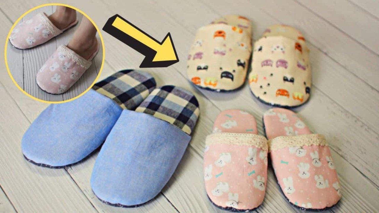 3 Sizes DIY Fabric Slippers Sewing Tutorial