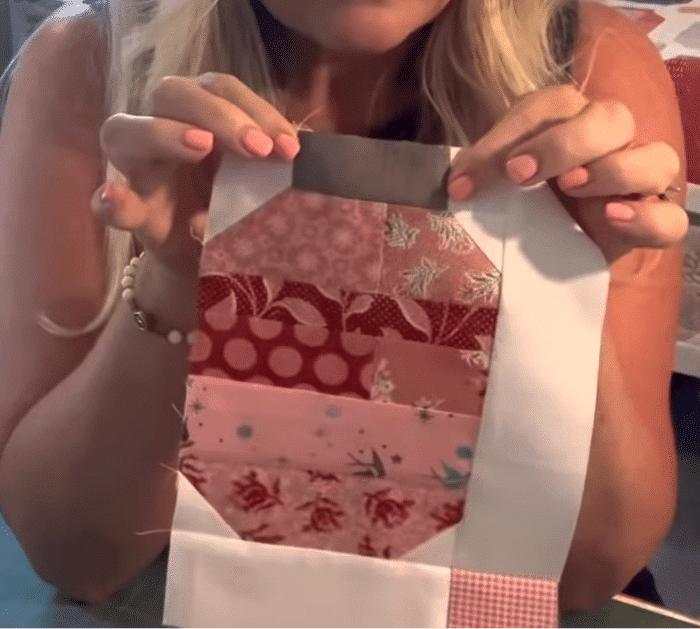 Quilt Jar Block From Fabric Scraps Design