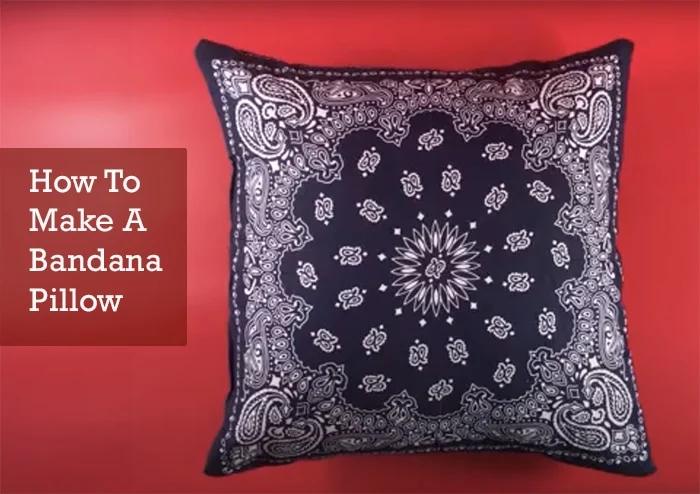 Bandana pillows sewn from paired bandanas into a square pillow, a unique sewing project to make and sell