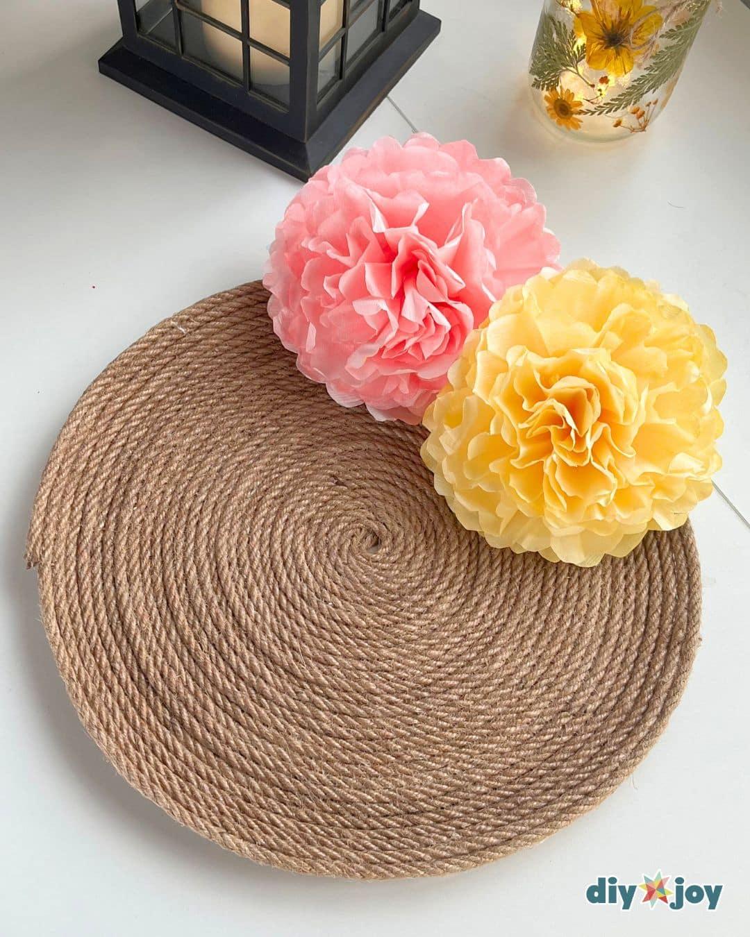 Jute Rope Tray — rustic rope tray diy project
