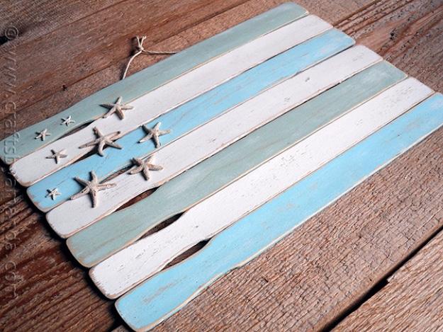 Paint Stick Beach Flag, quick enough to finish over a weekend and a clever way to reuse scraps you already have