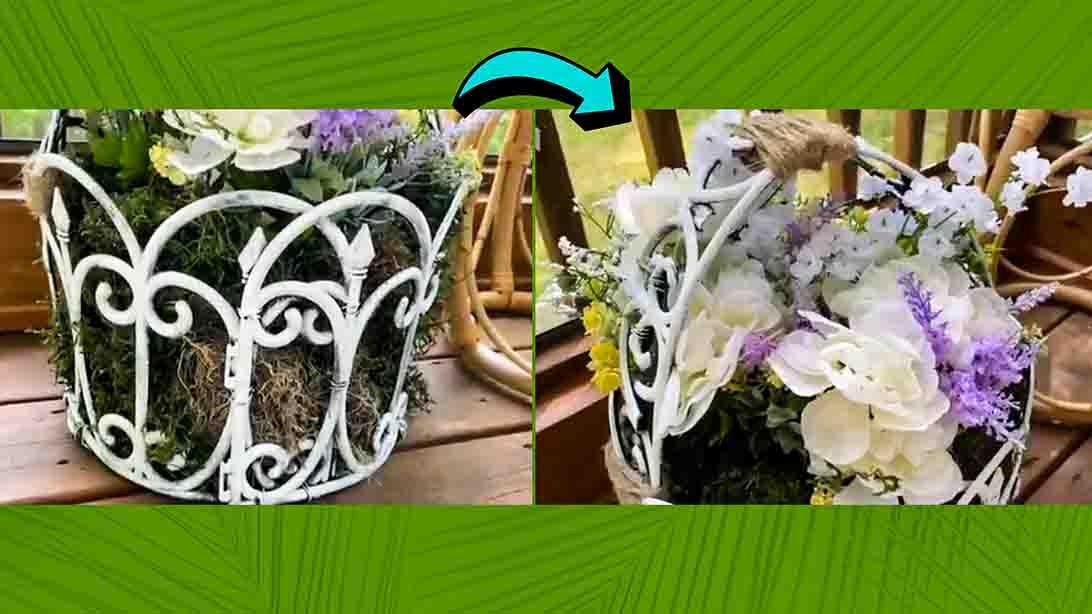Dollar Tree DIY Outdoor Flower Basket Tutorial