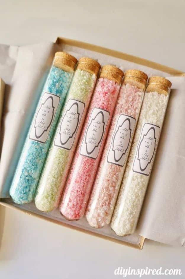 DIY Essential Oil Recipes and Ideas - Homemade Bath Salts - Cool Recipes, Crafts and Home Decor to Make With Essential Oil - Diffuser Projects, Roll On Prodicts for Skin - Recipe T