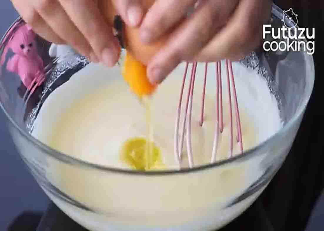 Mixing all the ingredients for the yogurt cake