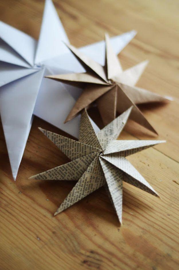 New Years Eve Decor Ideas - Star Origami - DIY New Year's Eve Decorations - Cheap Ideas for Banners, Balloons, Party Tables, Centerpieces and Festive Streamers and Lights - Cool Pl