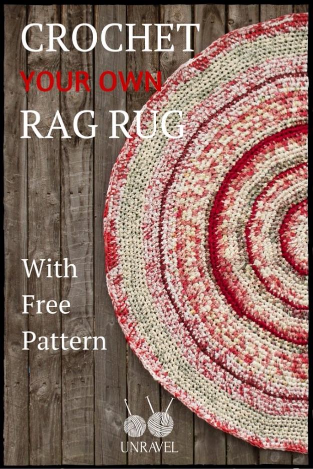 Crochet Your Own Rag Rug, an easy DIY way to add texture to a room and better than a store bought version