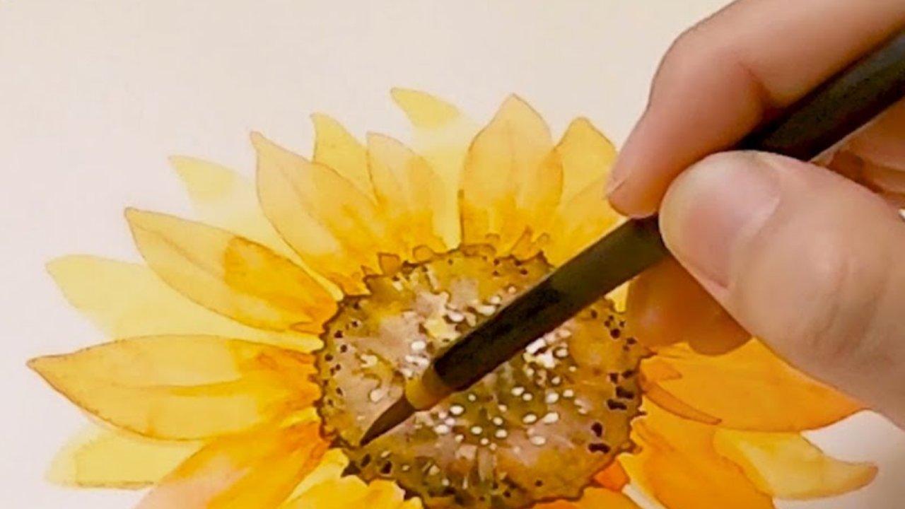 Easy Sunflower Watercolor Painting for Beginners