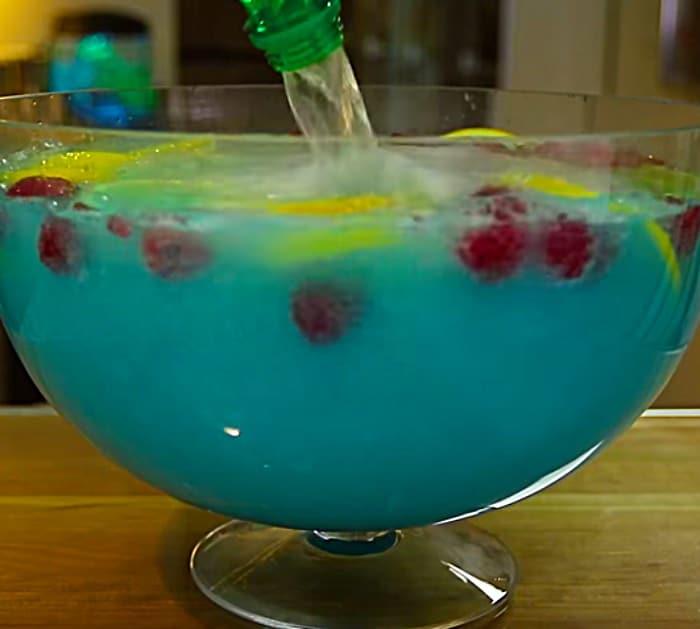 New Year's Eve Blue Kool-Aid Jungle Juice Punch with Everclear
