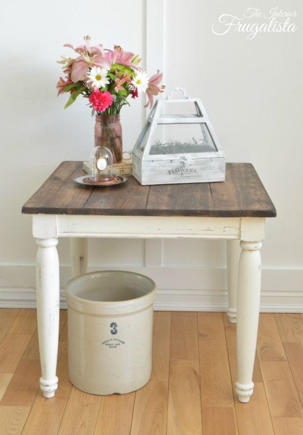 Farmhouse Side Table Makeover, easy to fit into a free afternoon and a favorite that gets compliments every time