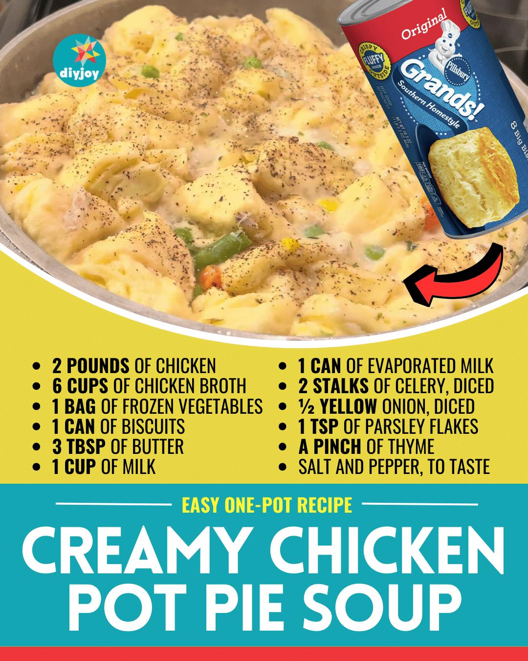 Easy-To-Make Creamy Chicken Pot Pie Soup