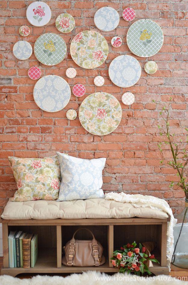 DIY Embroidery Hoop Wall Art, a rustic wall art idea worth trying at home and a favorite pick from this roundup
