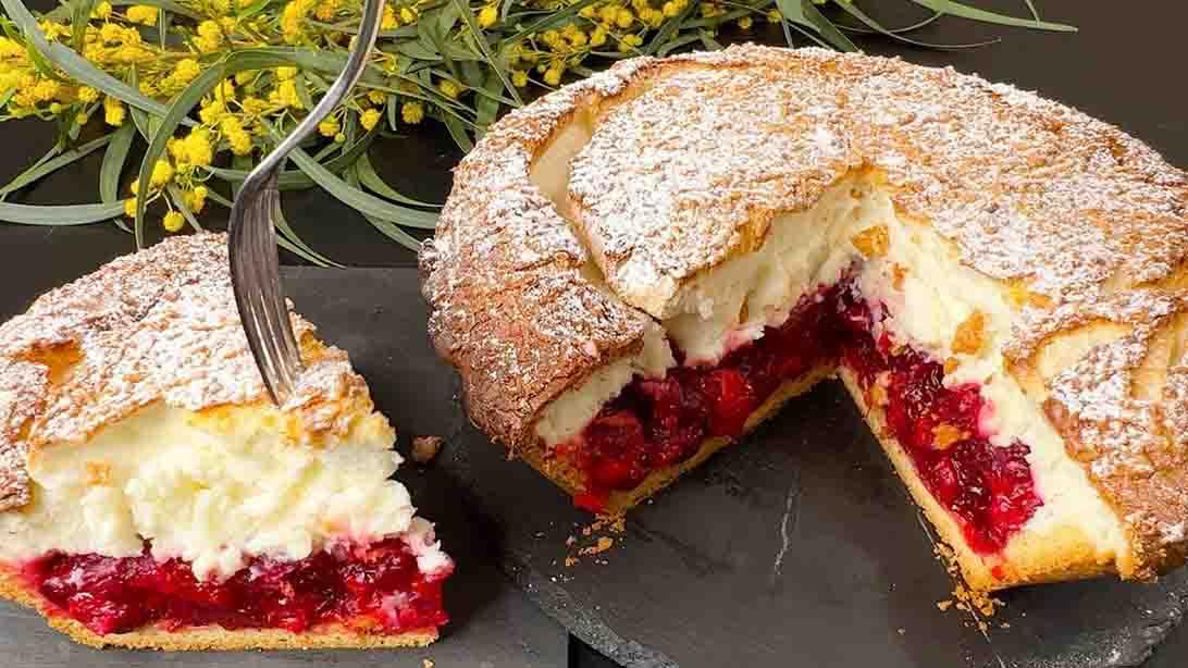 Yogurt Cake with Cherry Filling Recipe