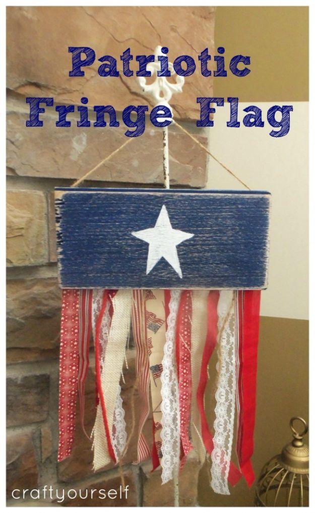 Patriotic Fringe Flag, a lone star craft, small scale enough to test on scrap first and a showpiece guests linger over